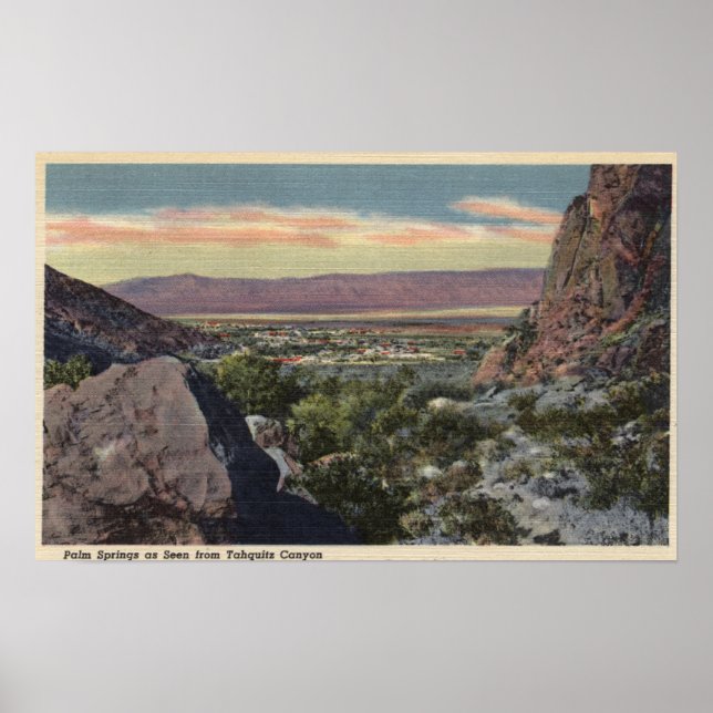 Stadtblick vom Tahquitz Canyon Poster (Vorne)