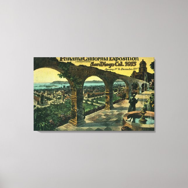 Stadtblick von einer Mission, Panama-CA Expo Leinwanddruck (Vorderseite)