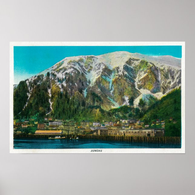 Stadtblick von Juneau, AlaskaJuneau, AK Poster (Vorne)