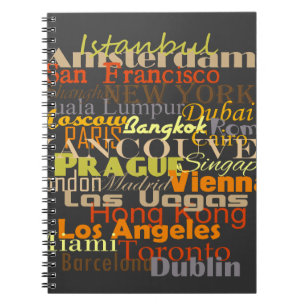 Städte auf der ganzen Welt Notizblock