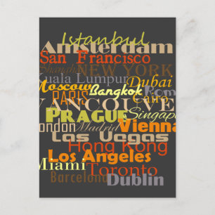 Städte auf der ganzen Welt Postkarte