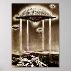 Städte der zukünftigen Vintagen Sci-FI 1922 Poster