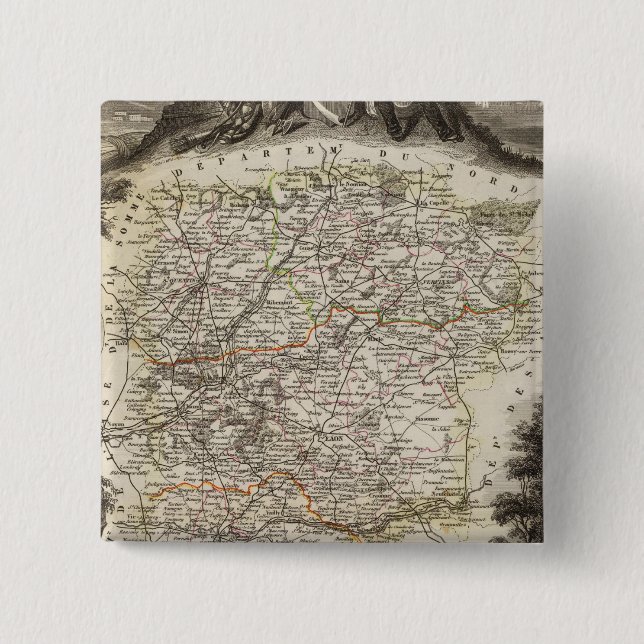 Städte - Farbe entlang der Grenzen Button (Vorderseite)