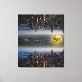 Städte in der Luft und unter Fantasy Landschaft Leinwanddruck