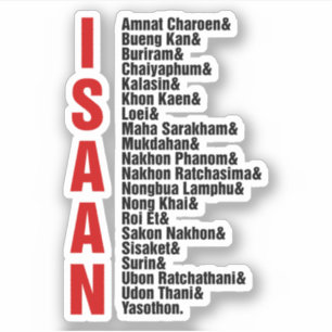 Städte in Isaan, Thailand Aufkleber