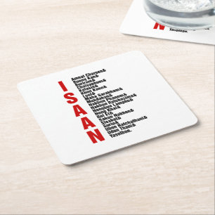 Städte in Isaan, Thailand Rechteckiger Pappuntersetzer