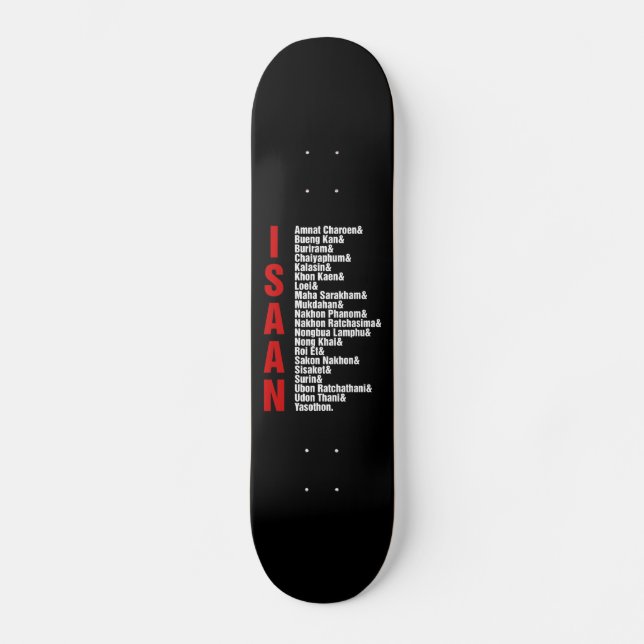 Städte in Isaan, Thailand Skateboard (Vorderseite)