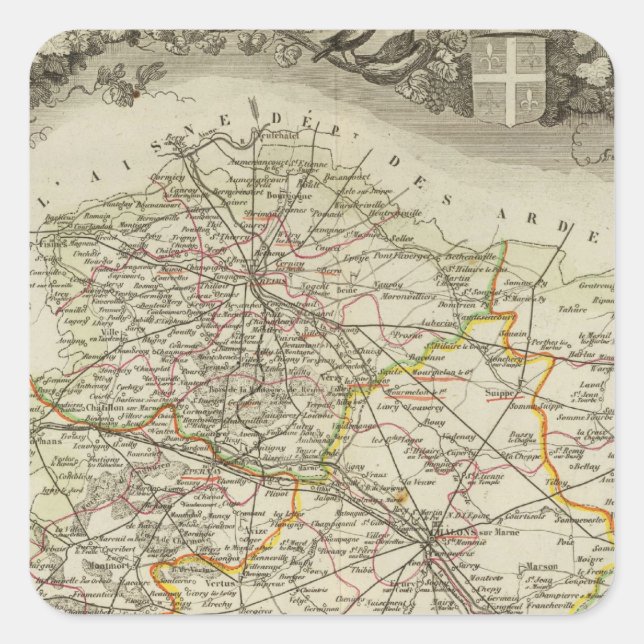 Städte Quadratischer Aufkleber (Vorderseite)