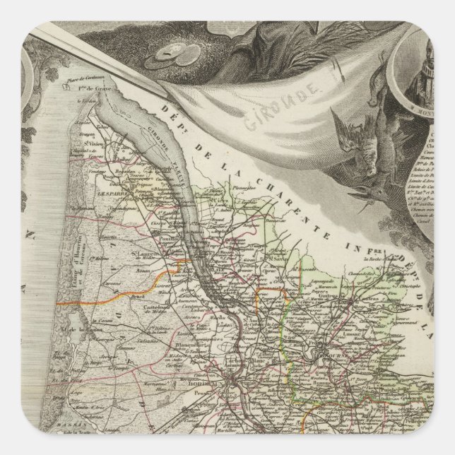 Städte Quadratischer Aufkleber (Vorderseite)