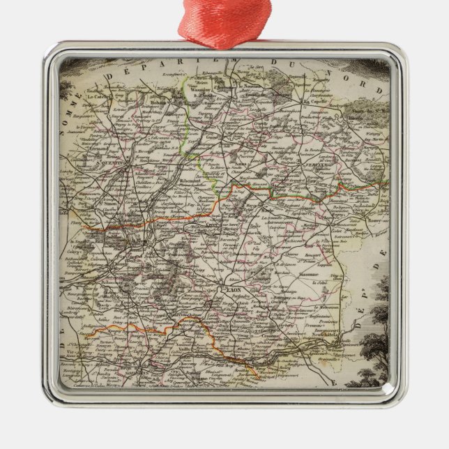 Städte und Großstädte Farbe entlang Grenzen Silbernes Ornament (Vorne)