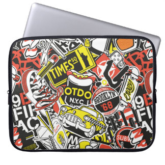 Städteaufkleber-Flickwerk in New York abstrakt Vin Laptopschutzhülle