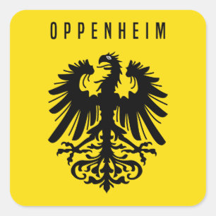 Städteemblem Oppenheim Deutschland Symbol Wappen f Quadratischer Aufkleber