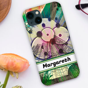 Städtegrüne abstrakte Gestaltung personalisiert Case-Mate iPhone Hülle