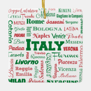 Städteverzierungen - italienische Flaggenfarben Keramikornament