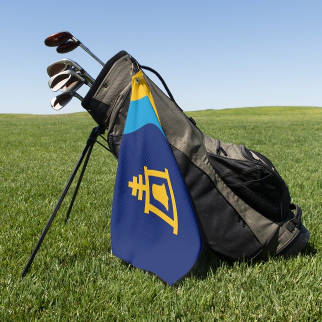 Stadtflagge an der Riverside (Kalifornien) Golfhandtuch (Gras)