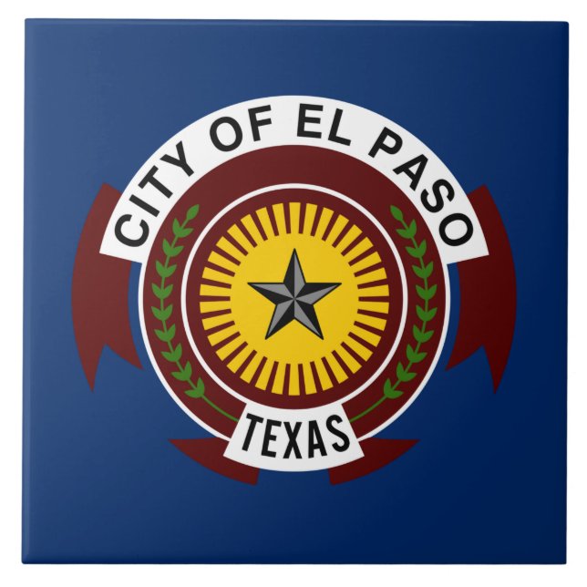 Stadtflagge El Paso (Texas) Fliese (Vorderseite)
