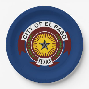 Stadtflagge El Paso (Texas) Pappteller