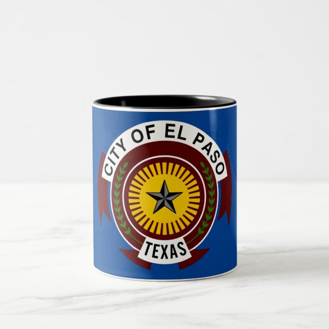 Stadtflagge El Paso Zweifarbige Tasse (Mittel)