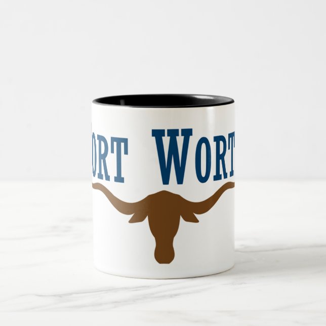 Stadtflagge Fort Worth Zweifarbige Tasse (Mittel)