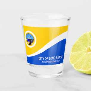 Stadtflagge Long Beach Schnapsglas