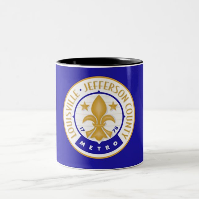 Stadtflagge Louisville Zweifarbige Tasse (Mittel)