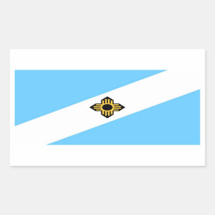 Stadtflagge Madison Wisconsin Staat Amerika Rechteckiger Aufkleber
