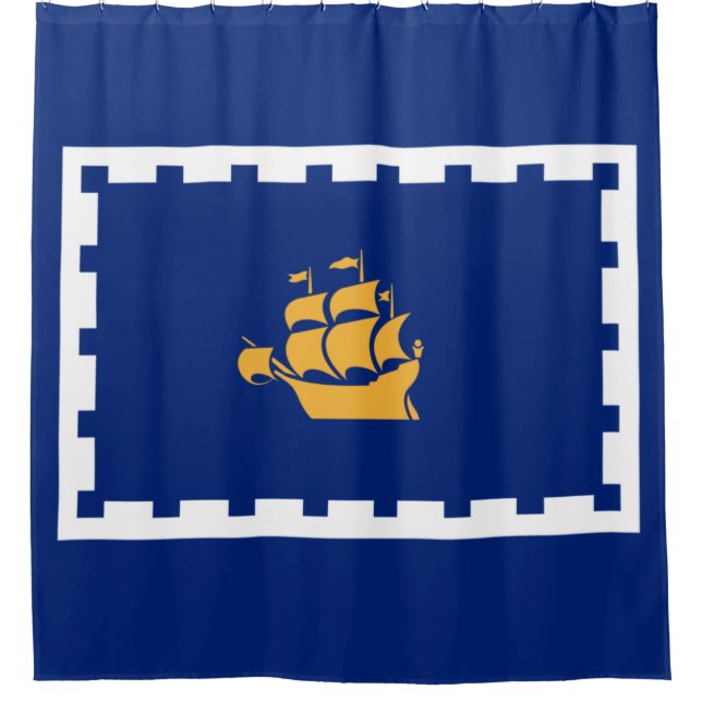 Stadtflagge Quebec (Québec, Kanada) Duschvorhang (Vorderseite)