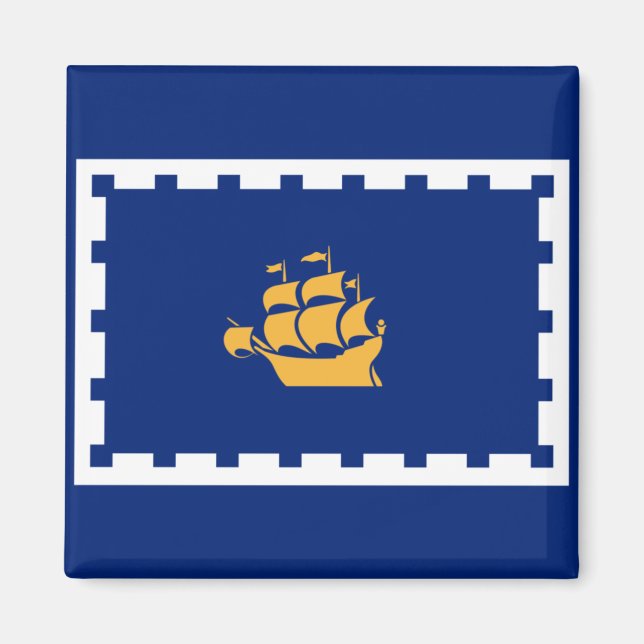 Stadtflagge Quebec (Québec, Kanada) Magnet (Vorne)