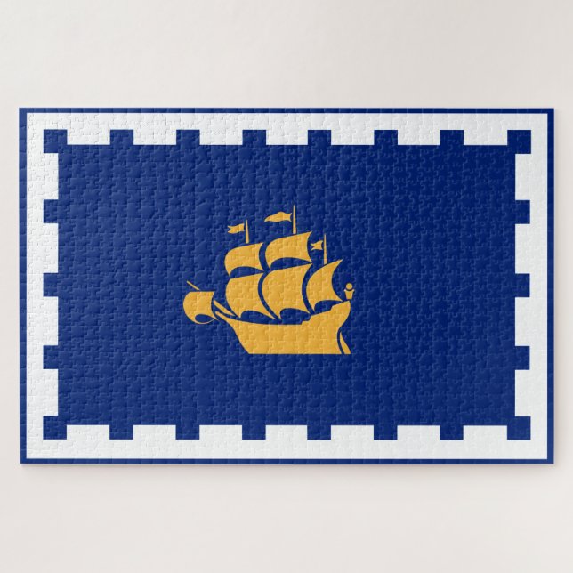 Stadtflagge Quebec (Québec, Kanada) Puzzle (Horizontal)