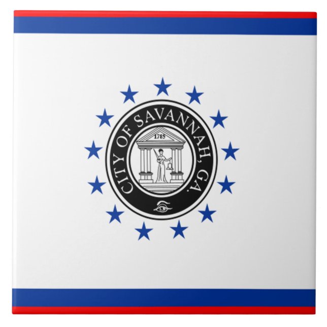 Stadtflagge Savannah Fliese (Vorderseite)