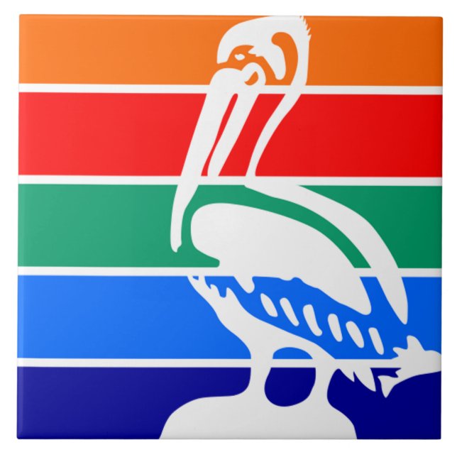 Stadtflagge St. Petersburg (Florida) Fliese (Vorderseite)