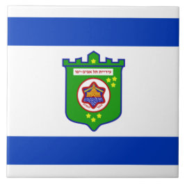 Stadtflagge Tel Aviv (Israel) Fliese