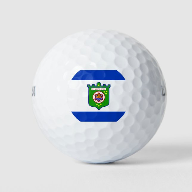Stadtflagge Tel Aviv (Israel) Golfball (Vorderseite)