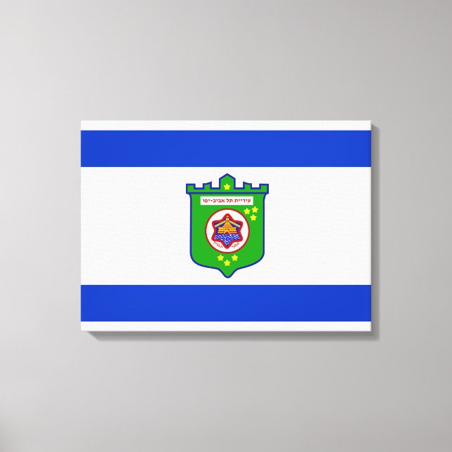 Stadtflagge Tel Aviv (Israel) Leinwanddruck (Vorderseite)