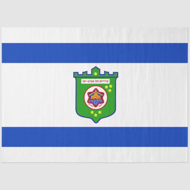 Stadtflagge Tel Aviv (Israel) Seidenpapier (Vorderseite)