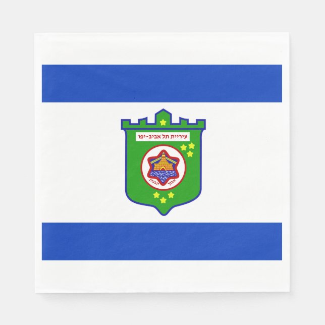 Stadtflagge Tel Aviv (Israel) Serviette (Vorderseite)