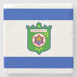 Stadtflagge Tel Aviv (Israel) Steinuntersetzer