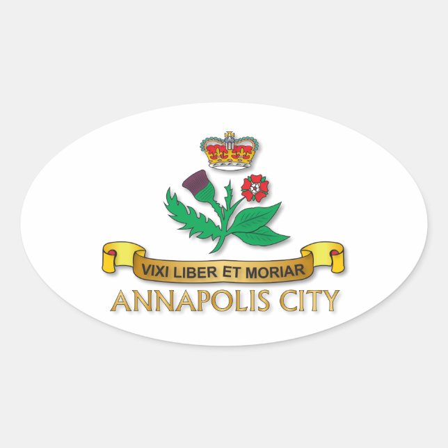 Stadtflagge von Annapolis Ovaler Aufkleber (Vorderseite)