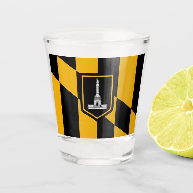 Stadtflagge von Baltimore Schnapsglas (Vorderseite)