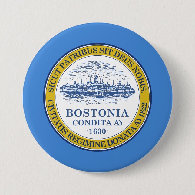 Stadtflagge von Boston (Massachusetts) Button (Vorderseite)