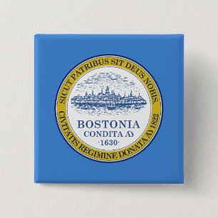 Stadtflagge von Boston (Massachusetts) Button
