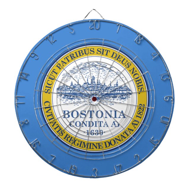 Stadtflagge von Boston (Massachusetts) Dartscheibe (vorne)