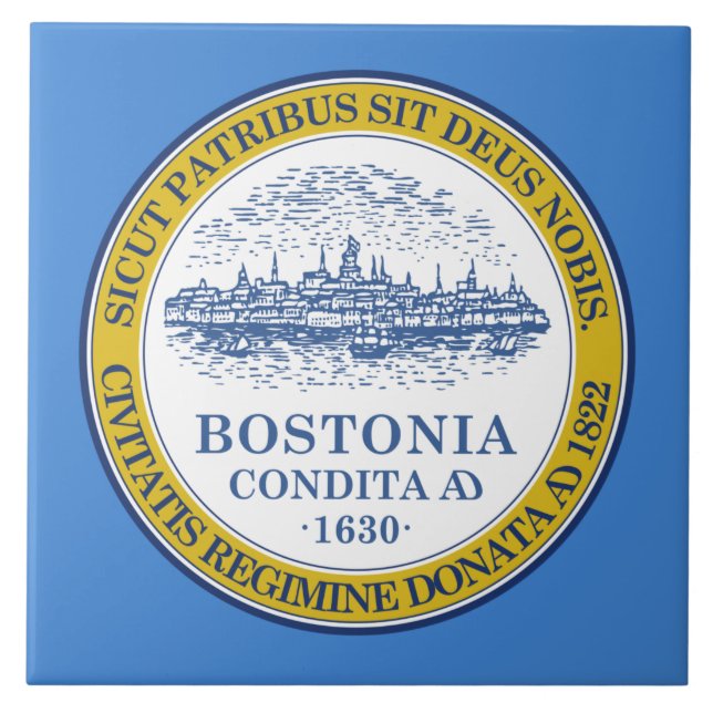 Stadtflagge von Boston (Massachusetts) Fliese (Vorderseite)