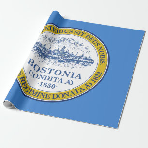 Stadtflagge von Boston (Massachusetts) Geschenkpapier