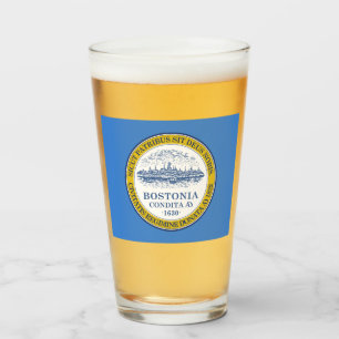Stadtflagge von Boston (Massachusetts) Glas
