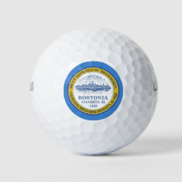 Stadtflagge von Boston (Massachusetts) Golfball