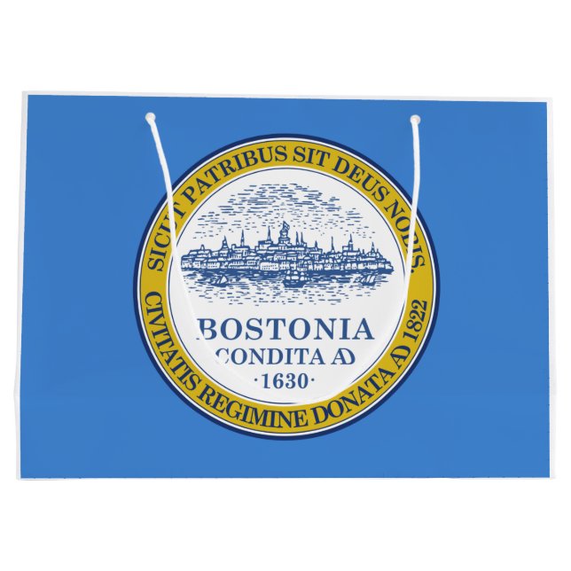 Stadtflagge von Boston (Massachusetts) Große Geschenktüte (Rückseite)