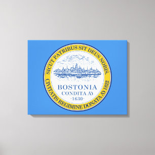 Stadtflagge von Boston (Massachusetts) Leinwanddruck