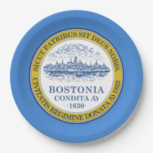 Stadtflagge von Boston (Massachusetts) Pappteller