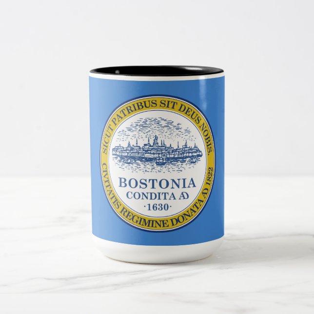 Stadtflagge von Boston (Massachusetts) Zweifarbige Tasse (Mittel)